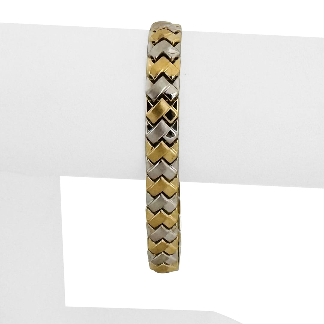 14k Yellow and White Gold 11g Ladies Fancy Link Bracelet 7.25"