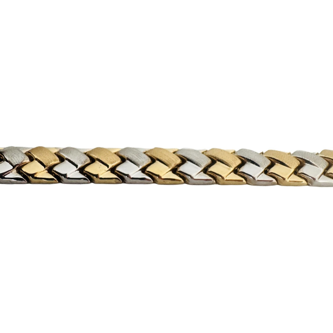 14k Yellow and White Gold 11g Ladies Fancy Link Bracelet 7.25"