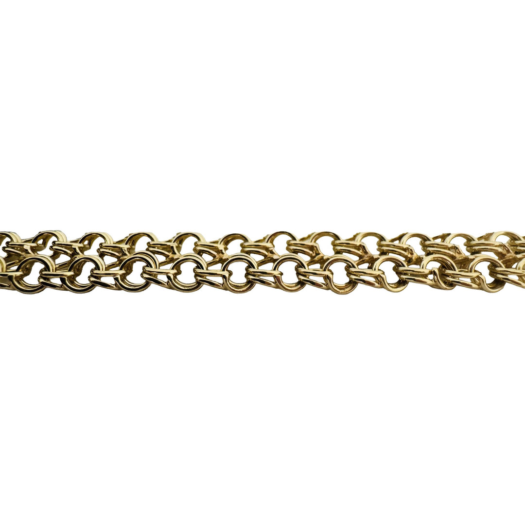 14k Yellow Gold 16g Ladies Solid 10mm Double Curb Link Bracelet 7"