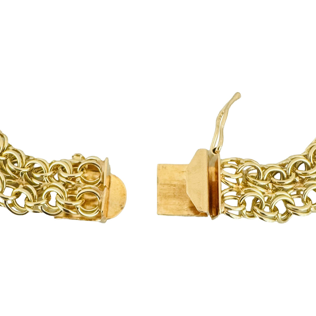 14k Yellow Gold 16g Ladies Solid 10mm Double Curb Link Bracelet 7"