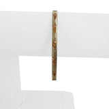 14k White and Yellow Gold 11.6g Solid Fancy Bangle Bracelet 7.85"