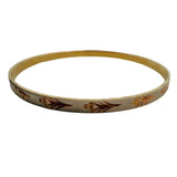 14k White and Yellow Gold 11.6g Solid Fancy Bangle Bracelet 7.85"