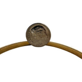 14k White and Yellow Gold 11.6g Solid Fancy Bangle Bracelet 7.85"