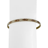 14k White and Yellow Gold 11.6g Solid Fancy Bangle Bracelet 7.85"