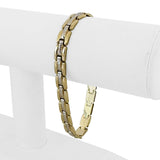 14k Yellow and White Gold 11g Ladies Fancy Link Bracelet Turkey 8"