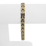 14k Yellow and White Gold 11g Ladies Fancy Link Bracelet Turkey 8"