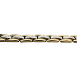 14k Yellow and White Gold 11g Ladies Fancy Link Bracelet Turkey 8"