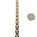 14k Yellow and White Gold 11g Ladies Fancy Link Bracelet Turkey 8"
