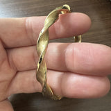 14k Yellow Gold 10g Ladies Vintage 7mm Twisted Spiral Bangle Bracelet Italy 7"