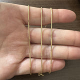 14k Yellow Gold 5.5g Solid Thin 1.5mm Snake Link Chain Necklace Italy 24"