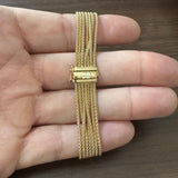 18k Yellow Gold 13.9g Vintage UnoAErre Multi Strand Popcorn Bracelet Italy 7"