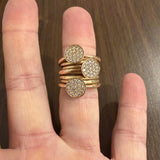 Effy 14k Yellow and Rose Gold 0.85cttw Diamond Multi Band Ring Size 7