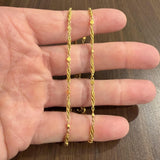 24k Pure Yellow Gold 13.8g Solid Vintage 2.8mm Fancy Link Chain Necklace 17"
