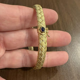 18k Yellow Gold 23g Solid Heavy Vintage Woven Mesh Bracelet Italy 7.5"