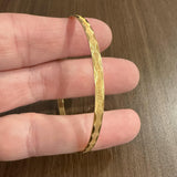 18k Yellow Gold 9.4g Solid Vintage 3.5mm Fancy Bangle Bracelet Italy 7.85"
