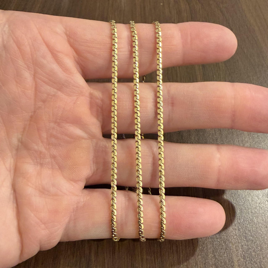 18k Yellow Gold 15.8g Vintage UnoAErre Serpentine Link Chain Necklace Italy 24"