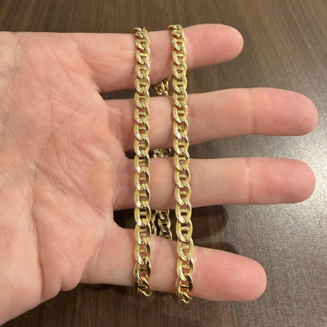 14k Yellow Gold 39.6g Solid Heavy Vintage 6mm Mariner Link Chain Necklace 20"