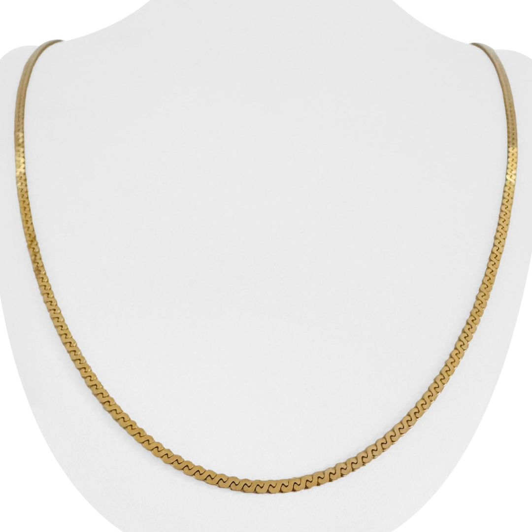 14k Yellow Gold 13.4g Solid Vintage 2.5mm Serpentine Link Necklace Italy 27"