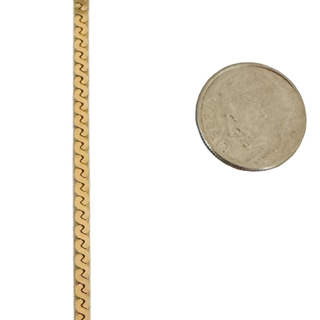 14k Yellow Gold 13.4g Solid Vintage 2.5mm Serpentine Link Necklace Italy 27"
