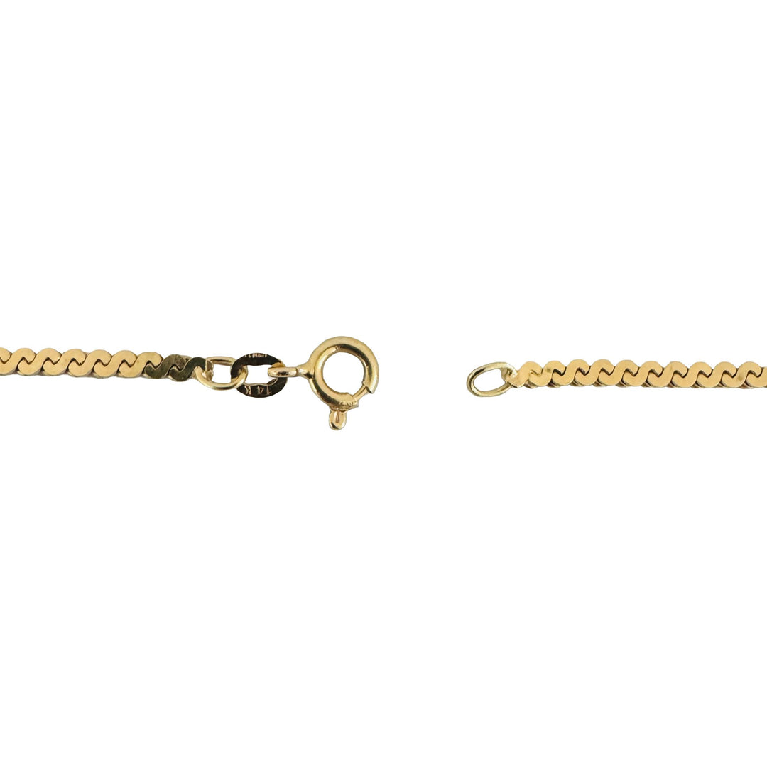 14k Yellow Gold 13.4g Solid Vintage 2.5mm Serpentine Link Necklace Italy 27"