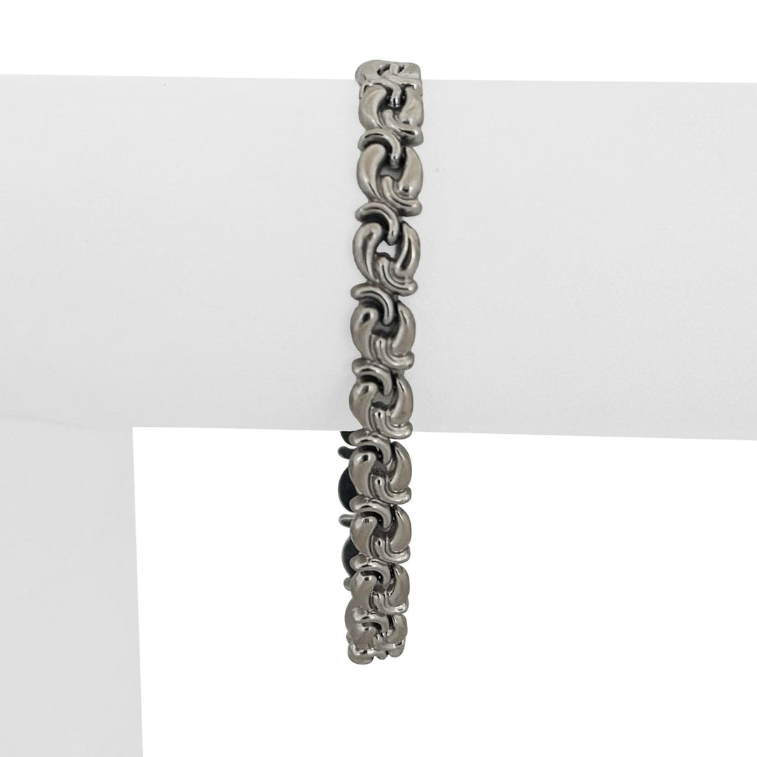 14k White Gold 9.7g Ladies 7mm Fancy Link Bracelet 7"