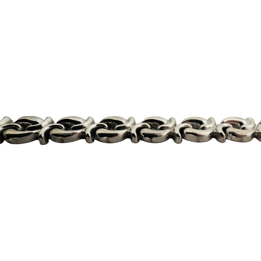 14k White Gold 9.7g Ladies 7mm Fancy Link Bracelet 7"