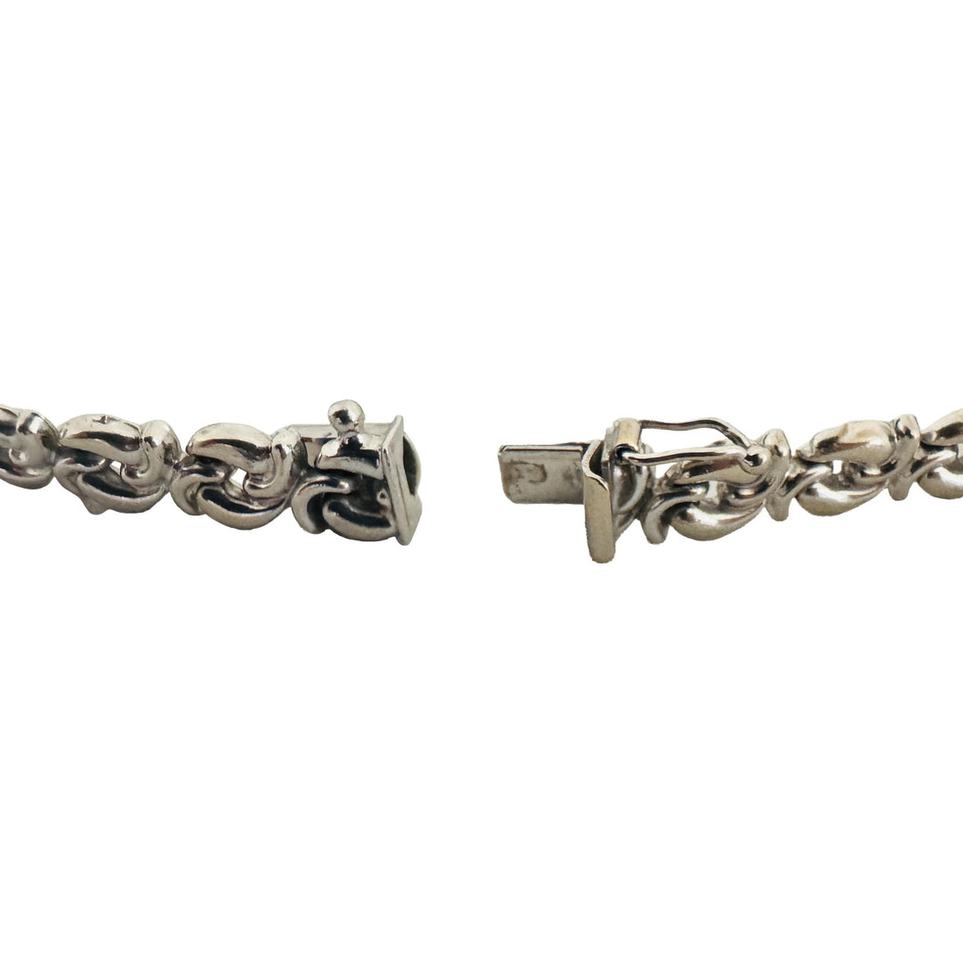 14k White Gold 9.7g Ladies 7mm Fancy Link Bracelet 7"