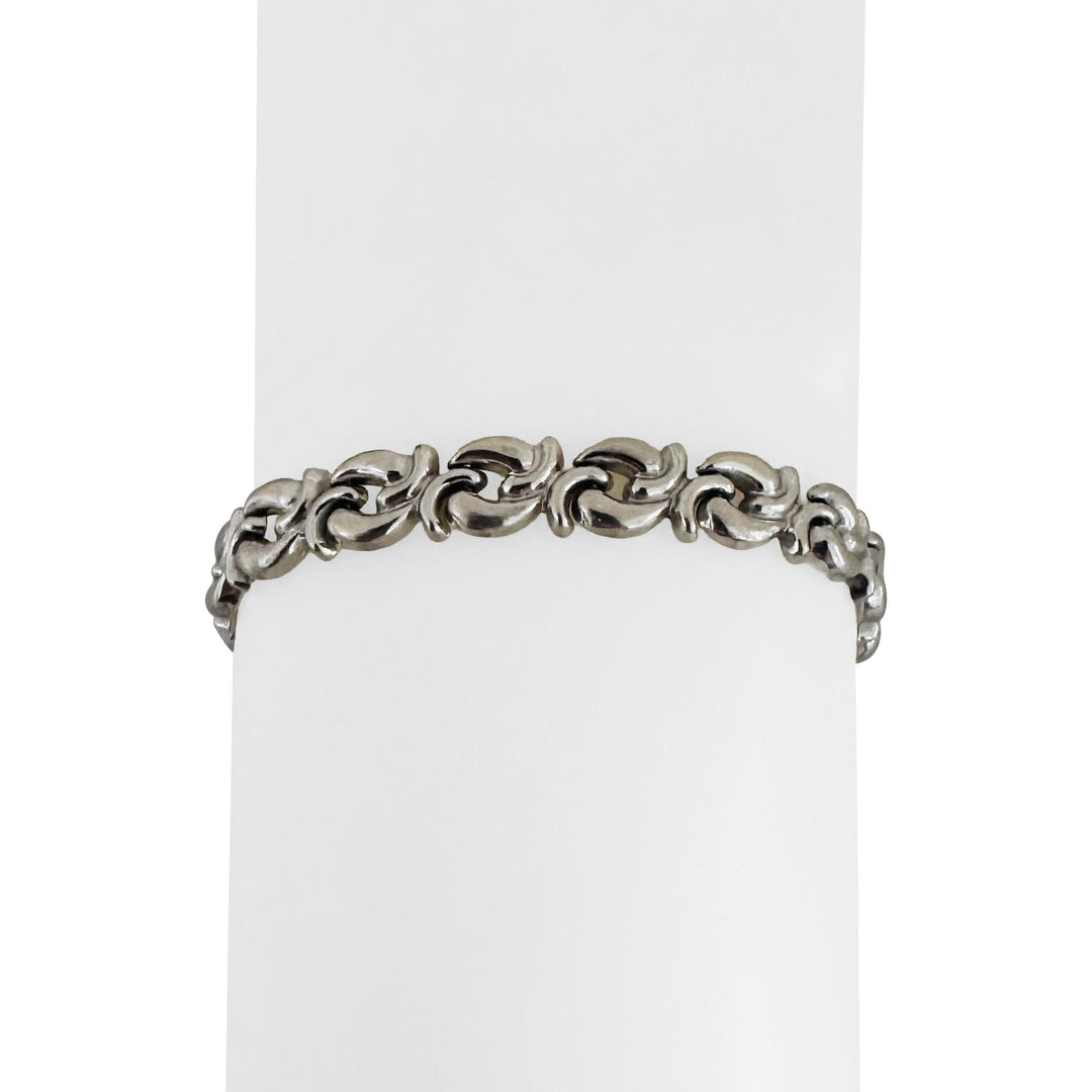 14k White Gold 9.7g Ladies 7mm Fancy Link Bracelet 7"