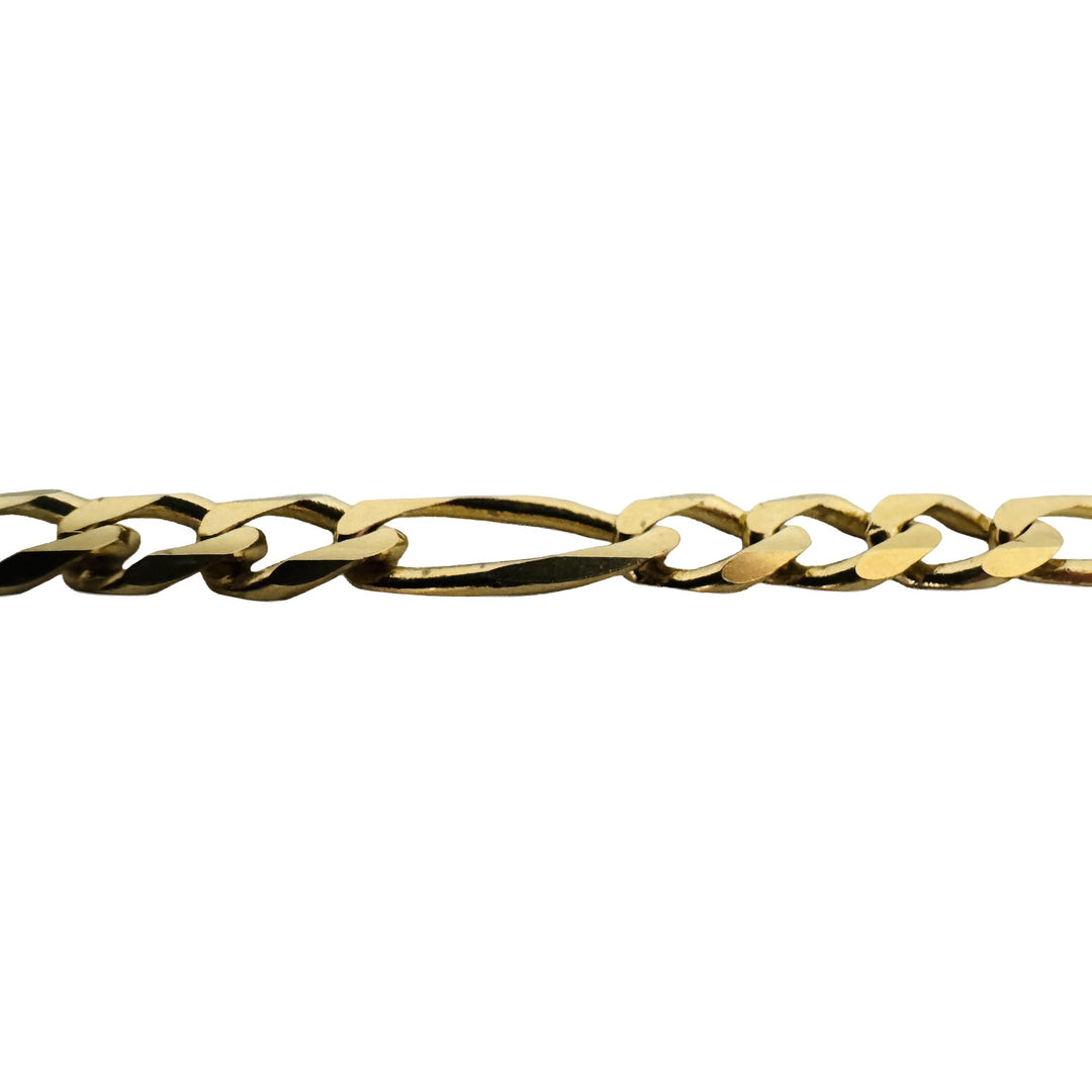 14k Yellow Gold 32g Solid Heavy 7mm Figaro Link Chain Necklace Italy 20"