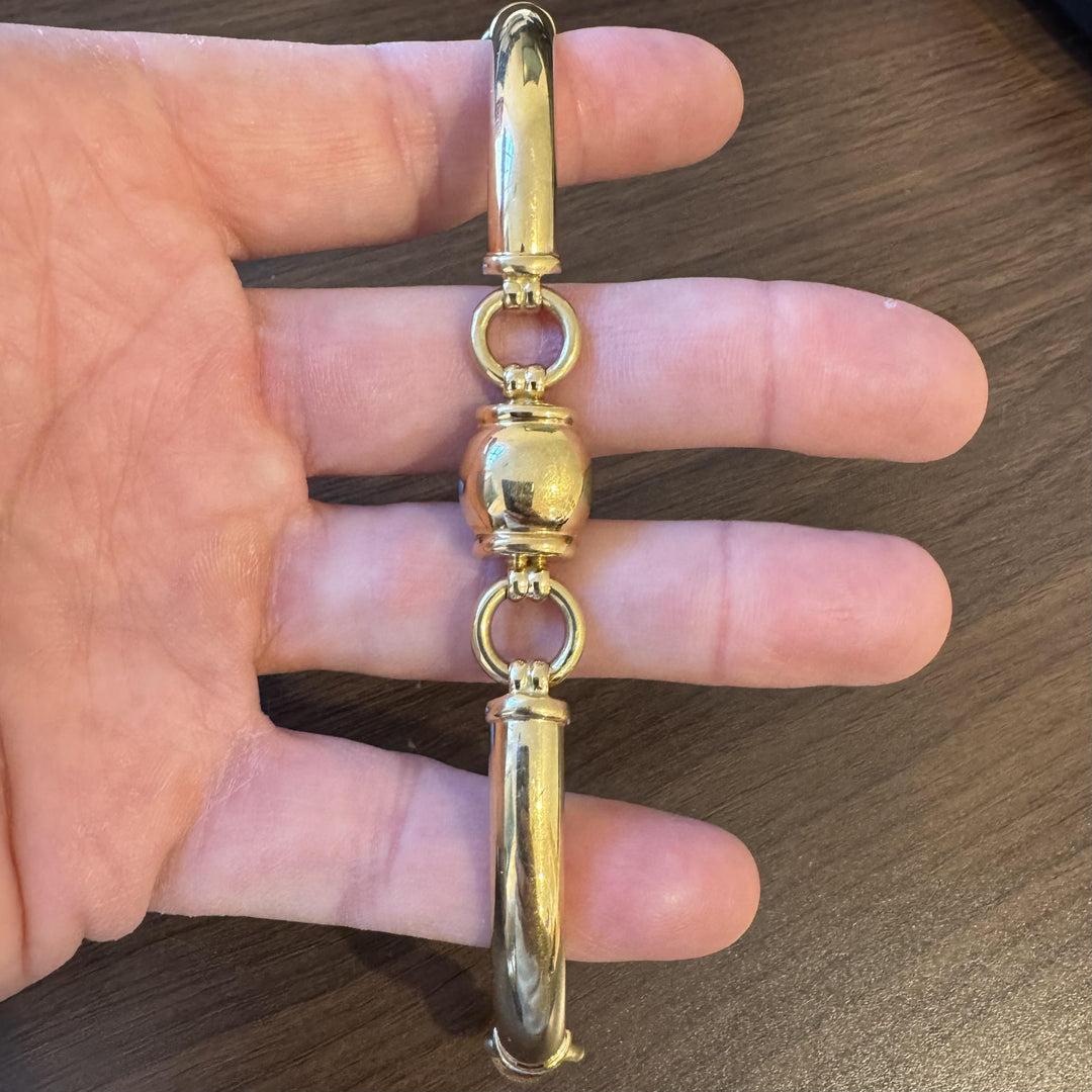 18k Yellow Gold 25.8g Ladies Polished Fancy Bar Link Bracelet Italy 7"