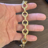 18k Yellow Gold 26.7g Hollow Ladies Vintage Cable Link Bracelet Italy 7.5"