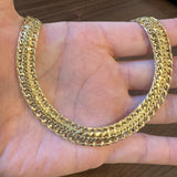 18k Yellow Gold 37g Vintage Ladies 12mm Fancy Curb Link Necklace Italy 17.5"