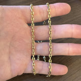 18k Yellow Gold 23.5g Solid Vintage 4.2mm Puffy Mariner Link Chain Necklace 20"