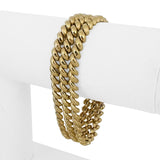 14k Yellow Gold 25.7g Three Strand 15mm San Marco Link Bracelet Italy 7"