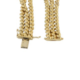 14k Yellow Gold 25.7g Three Strand 15mm San Marco Link Bracelet Italy 7"