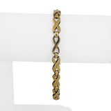 14k Yellow Gold 10.5g Ladies Vintage 6.5mm Fancy X Link Bracelet Italy 7.5"
