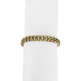 14k Yellow Gold 12g Hollow Milor 7mm Curb Link Bracelet Italy 8"