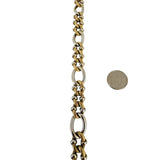 14k Yellow and White Gold 19g Two Tone 10mm Fancy Curb Link Bracelet Italy 7.75"