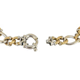 14k Yellow and White Gold 19g Two Tone 10mm Fancy Curb Link Bracelet Italy 7.75"