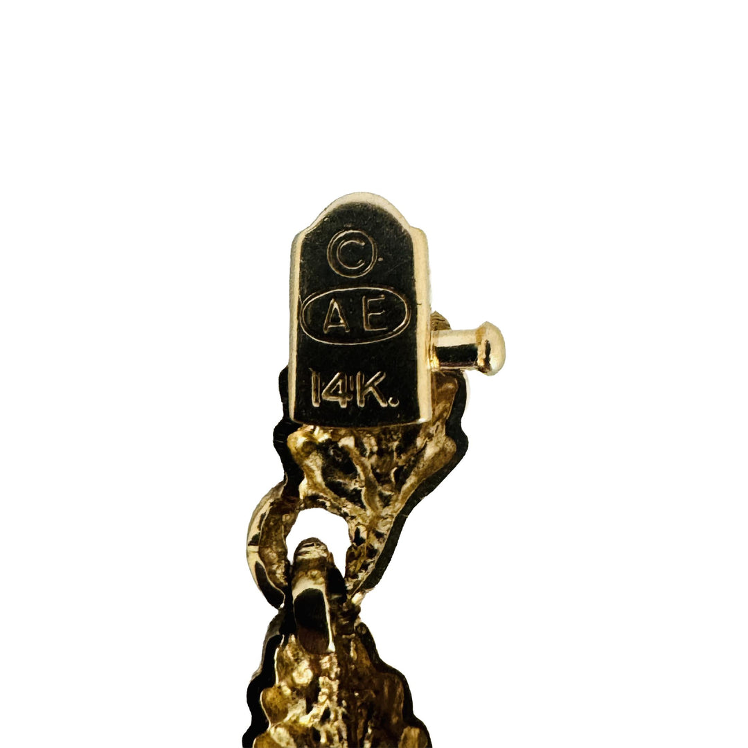 14k Yellow Gold 26.3g Solid Ladies Graduated Floral Fancy Link Necklace 17.5"