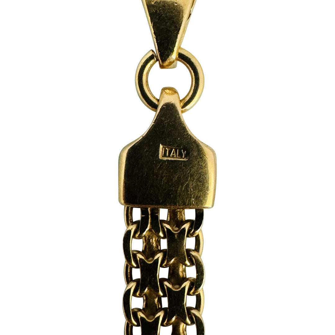 14k Yellow Gold 17.5g Solid Vintage 6mm Bismark Link Chain Necklace Italy 16"