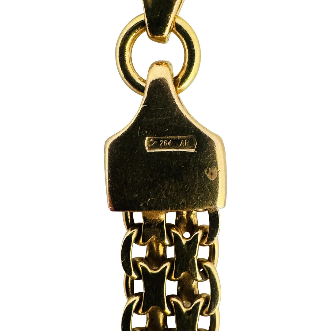 14k Yellow Gold 17.5g Solid Vintage 6mm Bismark Link Chain Necklace Italy 16"