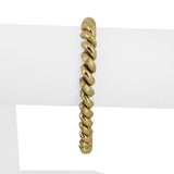 14k Yellow Gold 14g Polished and Brushed 7mm San Marco Link Bracelet Italy 7"