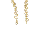 14k Yellow and White Gold 5.5g Ladies 7.5mm Floral Link Bracelet 7"