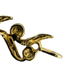 14k Yellow and White Gold 5.5g Ladies 7.5mm Floral Link Bracelet 7"