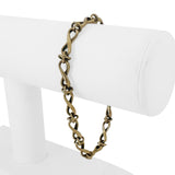 14k Yellow Gold 5.8g Hollow Vintage 5.5mm Fancy Twisted Link Bracelet 8"