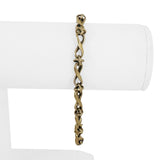 14k Yellow Gold 5.8g Hollow Vintage 5.5mm Fancy Twisted Link Bracelet 8"