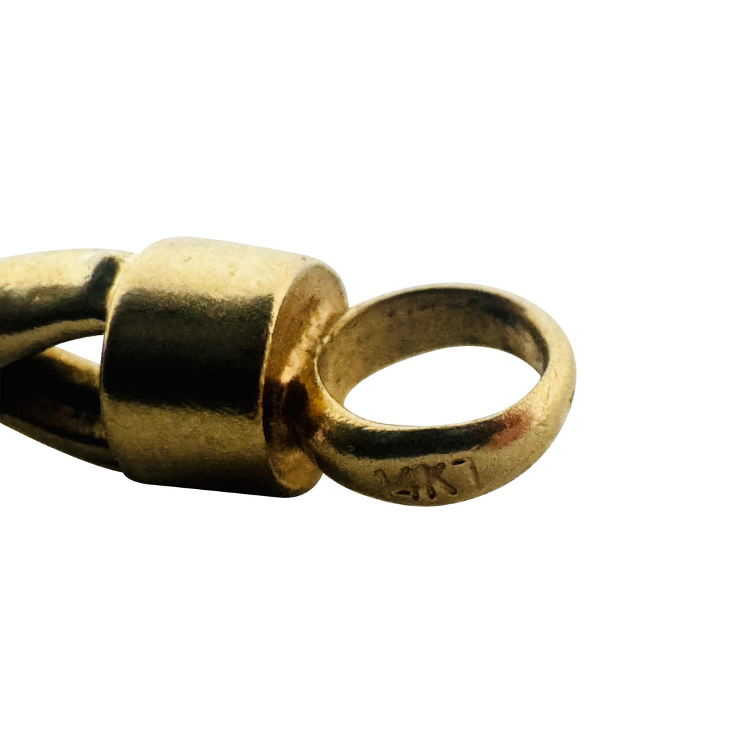 14k Yellow Gold 5.8g Hollow Vintage 5.5mm Fancy Twisted Link Bracelet 8"