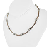 14k Rose and White Gold 26g Vintage Diamond Station Panel Link Necklace 16"