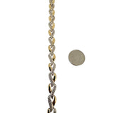 14k Yellow and White Gold and 1cttw Diamond 13g Ladies Heart Link Bracelet 7"